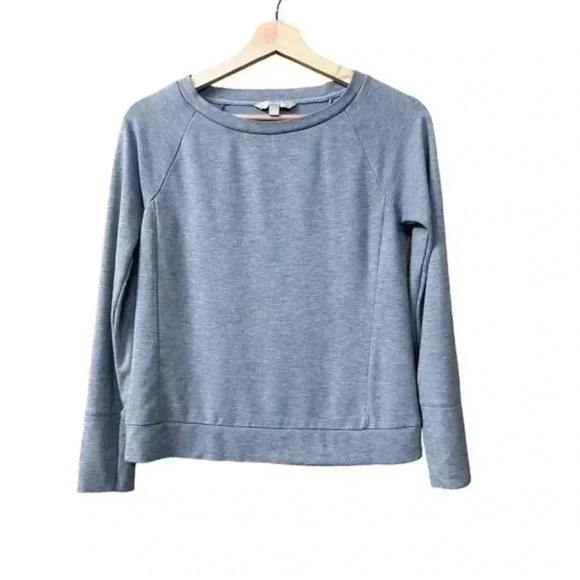 Banana Republic PL Ponte Silk Back Panel Sweater Gray Sz Xs - Picture 1 of 6